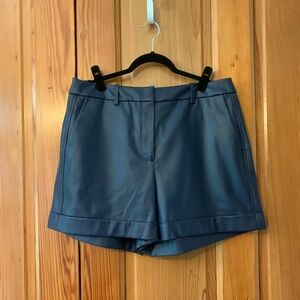 J. Crew Women's Navy Blue High Rise Faux Leather Shorts Size 12